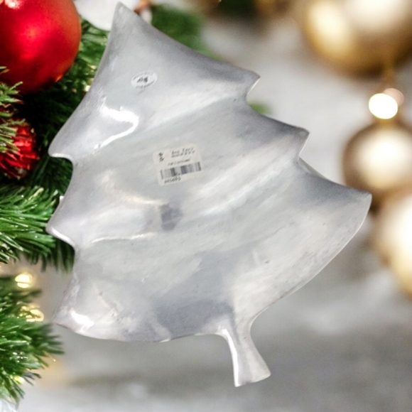 Ann Kary Vintage Pewter Christmas Tree Shape Serving Trinket Display Tray - Picture 4 of 8